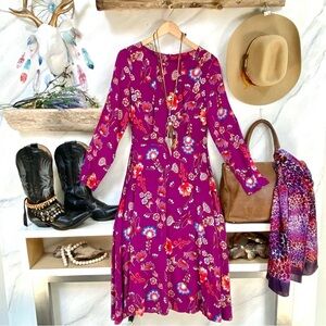 NEW Made in Canada Enchanting boho Gypsy maxi dress folk prairie WESTERN vibe